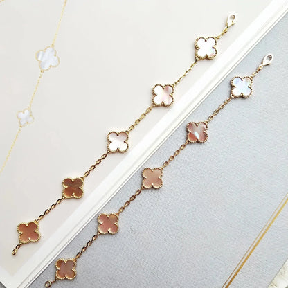 [NOBLE AURA] CLOVER 5 MOTIFS  PINK MOP BRACELET COLLECTION