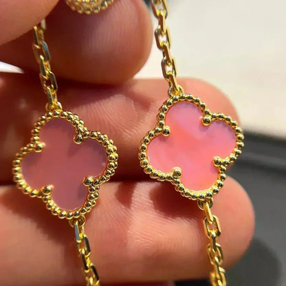 [NOBLE AURA] CLOVER 5 MOTIFS  PINK MOP BRACELET COLLECTION