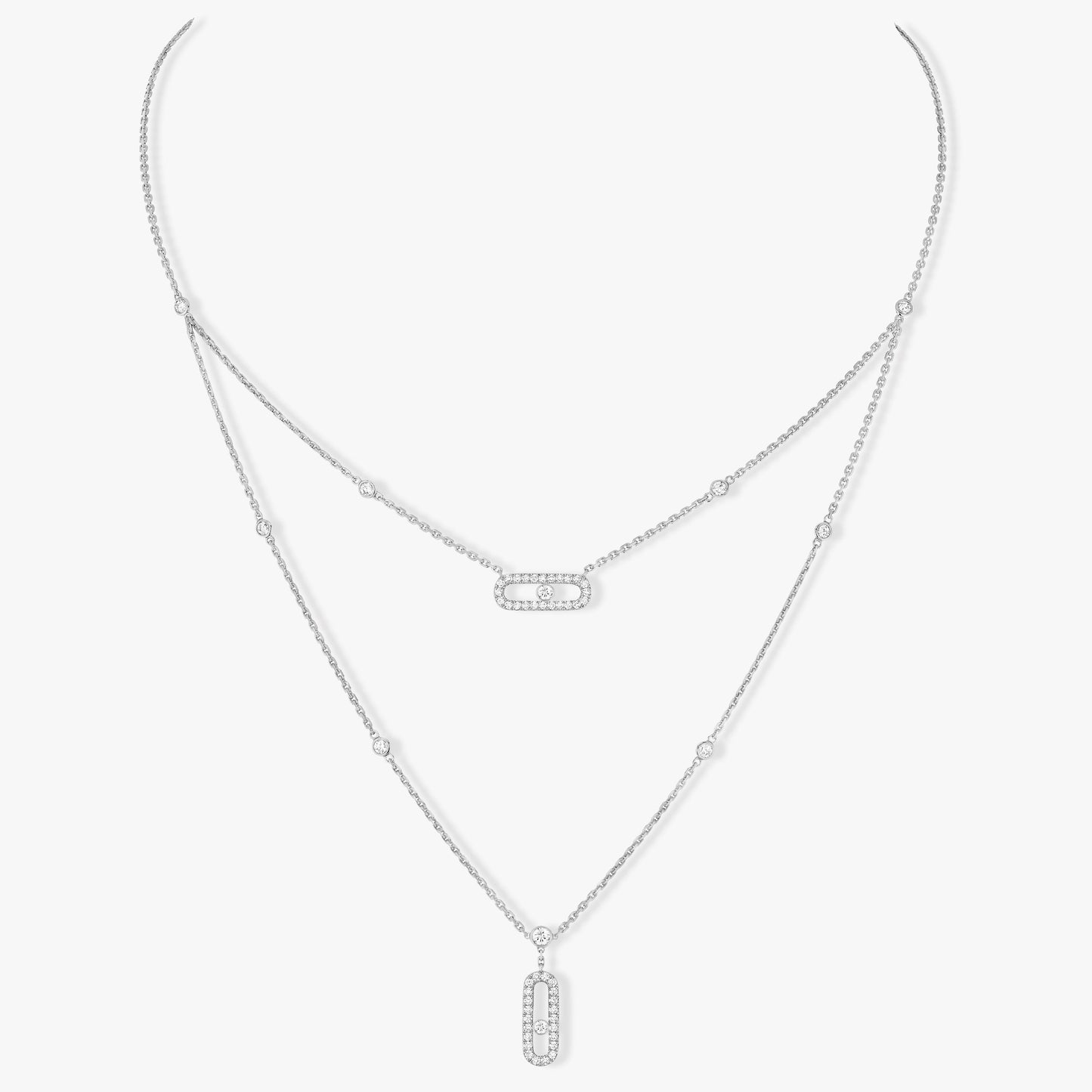[NOBLE AURA]MOVE 2 ROW DIAMOND NECKLACE