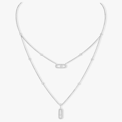[NOBLE AURA]MOVE 2 ROW DIAMOND NECKLACE