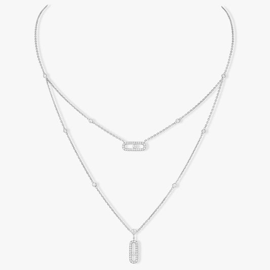 [NOBLE AURA]MOVE 2 ROW DIAMOND NECKLACE