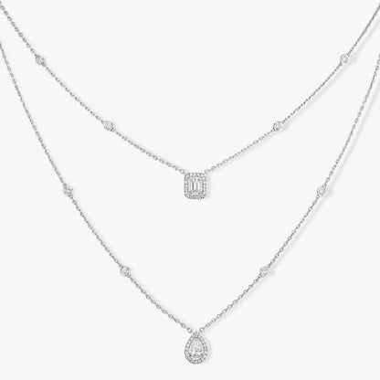 [NOBLE AURA]Diamond Necklace My Twin 2 Rows