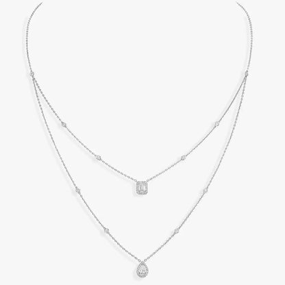 [NOBLE AURA]Diamond Necklace My Twin 2 Rows
