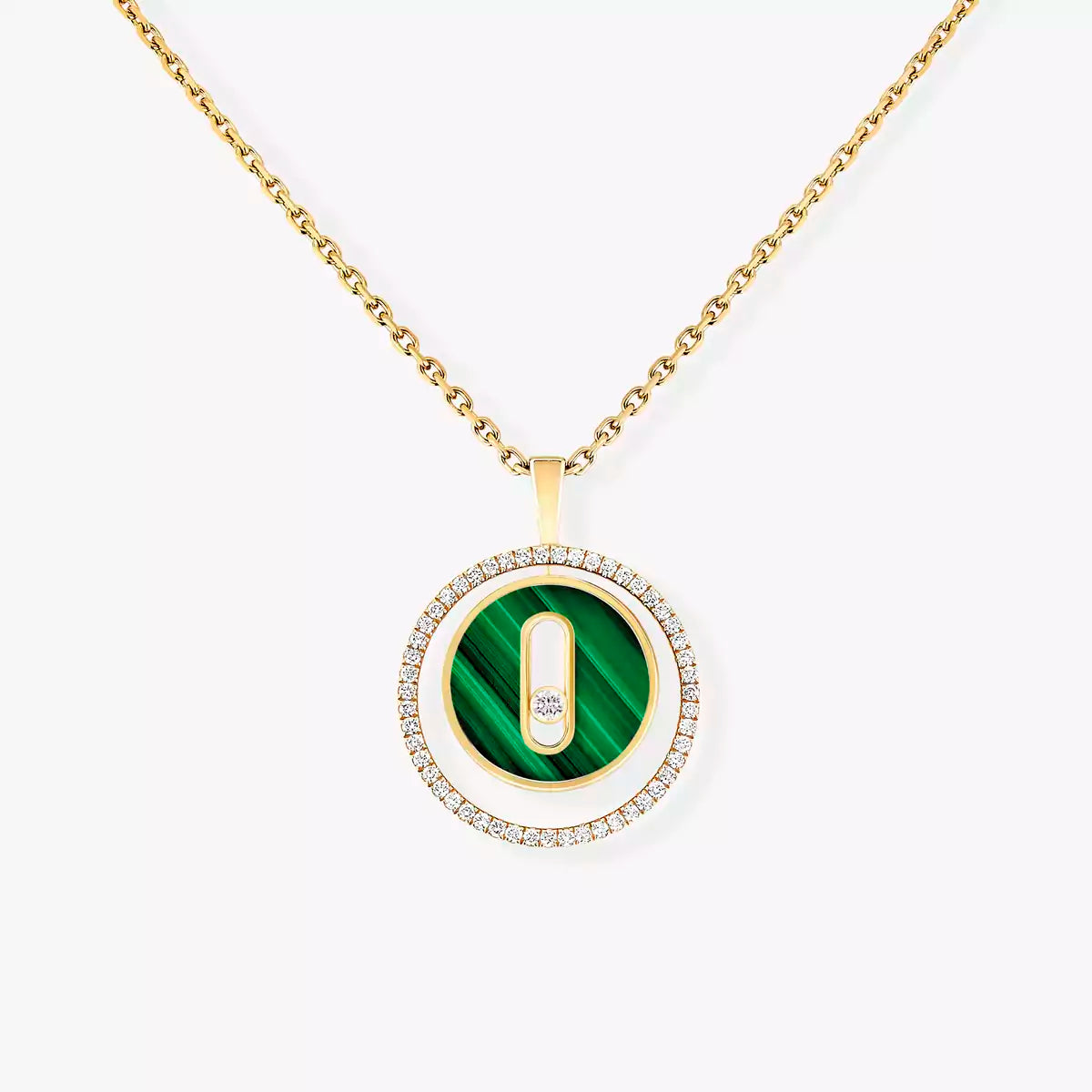 [NOBLE AURA]Lucky Move Diamond Necklace in Rose Gold and White Mother-of-Pearl