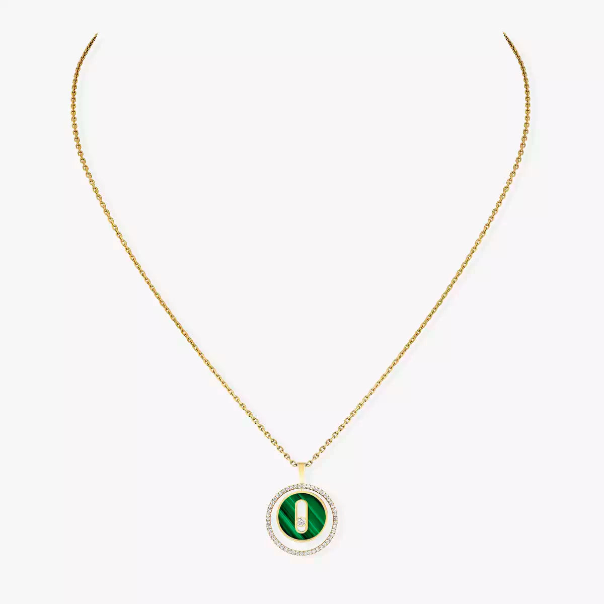 [NOBLE AURA]Lucky Move Diamond Necklace in Rose Gold and White Mother-of-Pearl
