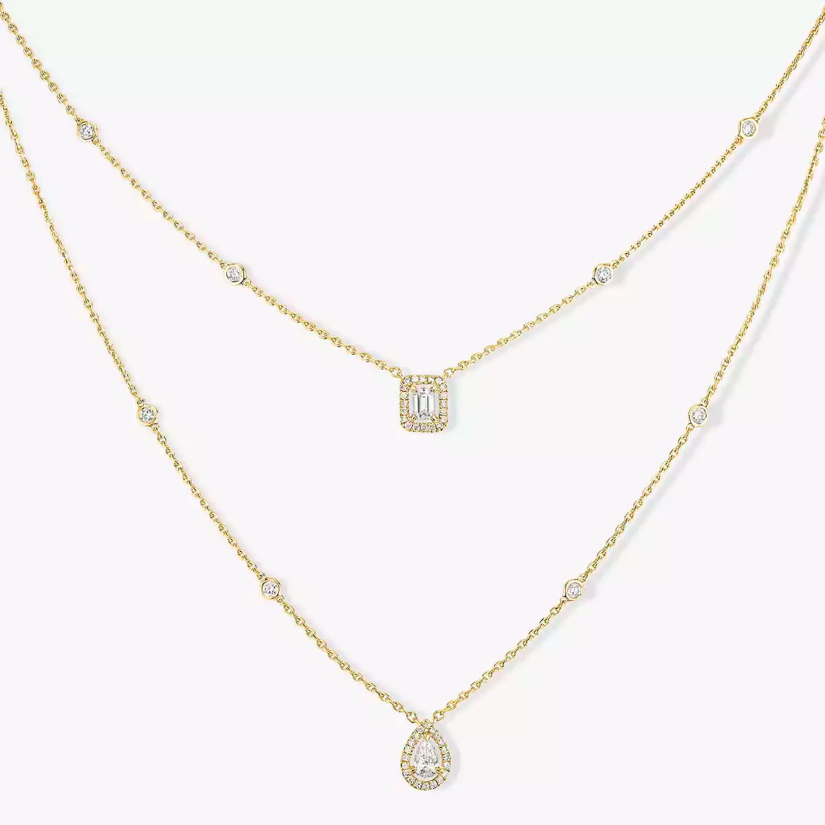 [NOBLE AURA]Diamond Necklace My Twin 2 Rows