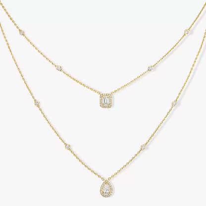 [NOBLE AURA]Diamond Necklace My Twin 2 Rows