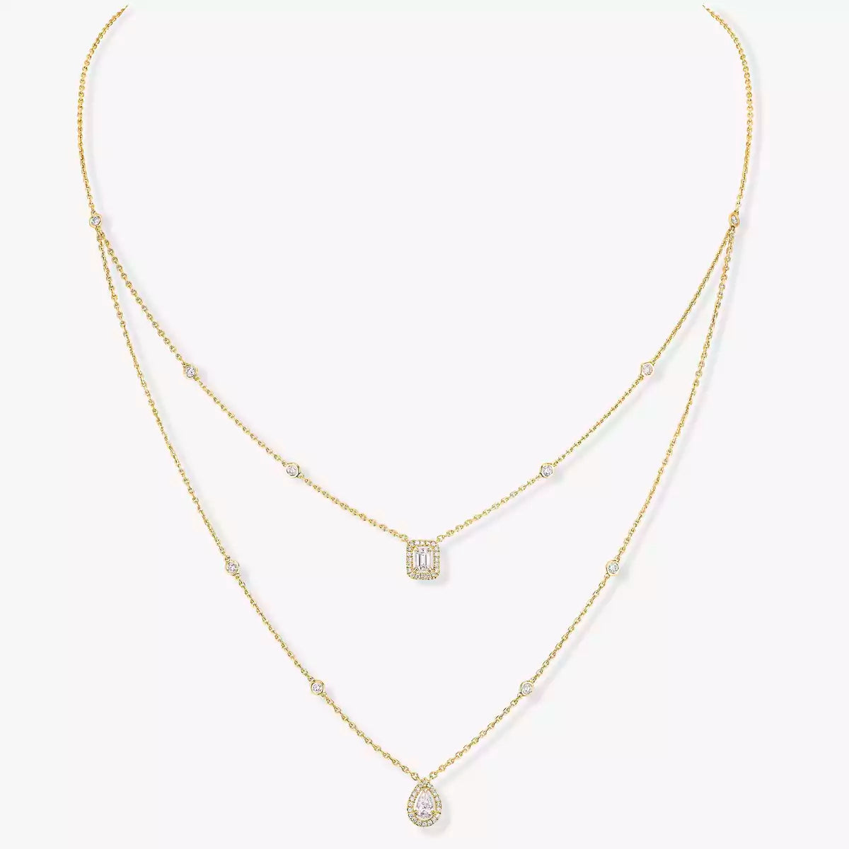 [NOBLE AURA]Diamond Necklace My Twin 2 Rows