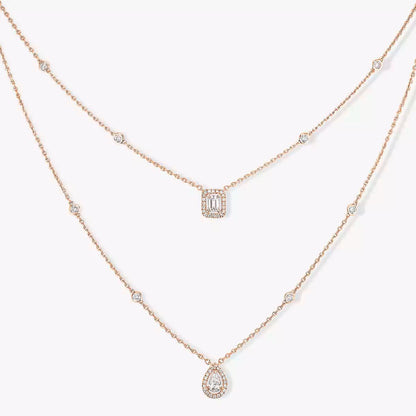 [NOBLE AURA]Diamond Necklace My Twin 2 Rows