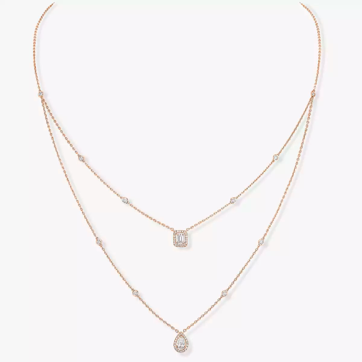[NOBLE AURA]Diamond Necklace My Twin 2 Rows
