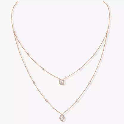 [NOBLE AURA]Diamond Necklace My Twin 2 Rows