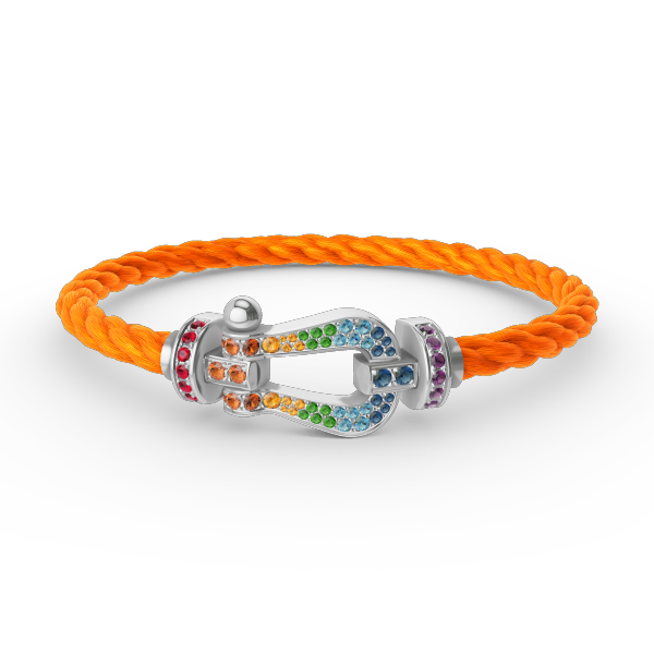 [NOBLE AURA]FORC LARGE HORSESHOE  COLORED DIAMOND BRACELET SILVER