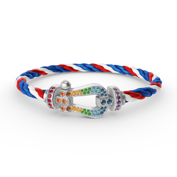 [NOBLE AURA]FORC LARGE HORSESHOE  COLORED DIAMOND BRACELET SILVER