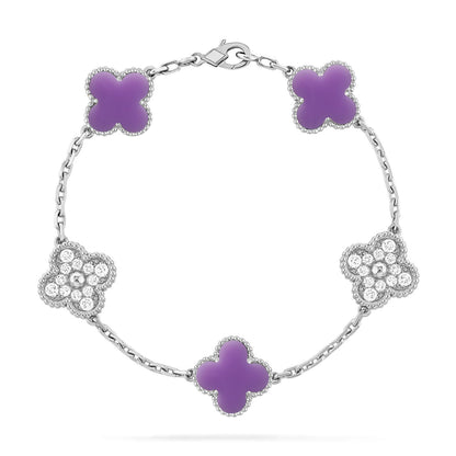 [NOBLE AURA]CLOVER 5 MOTIF LIGHT PURPLE BRACELET COLLECTION