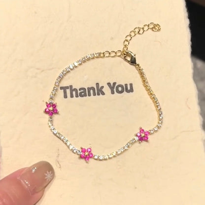 Flower Tennis Bracelet