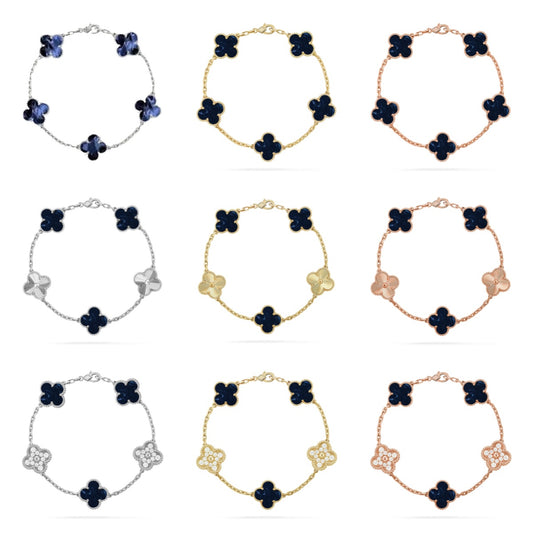 [NOBLE AURA]CLOVER 5 MOTIF PIETERSITE BRACELET COLLECTION