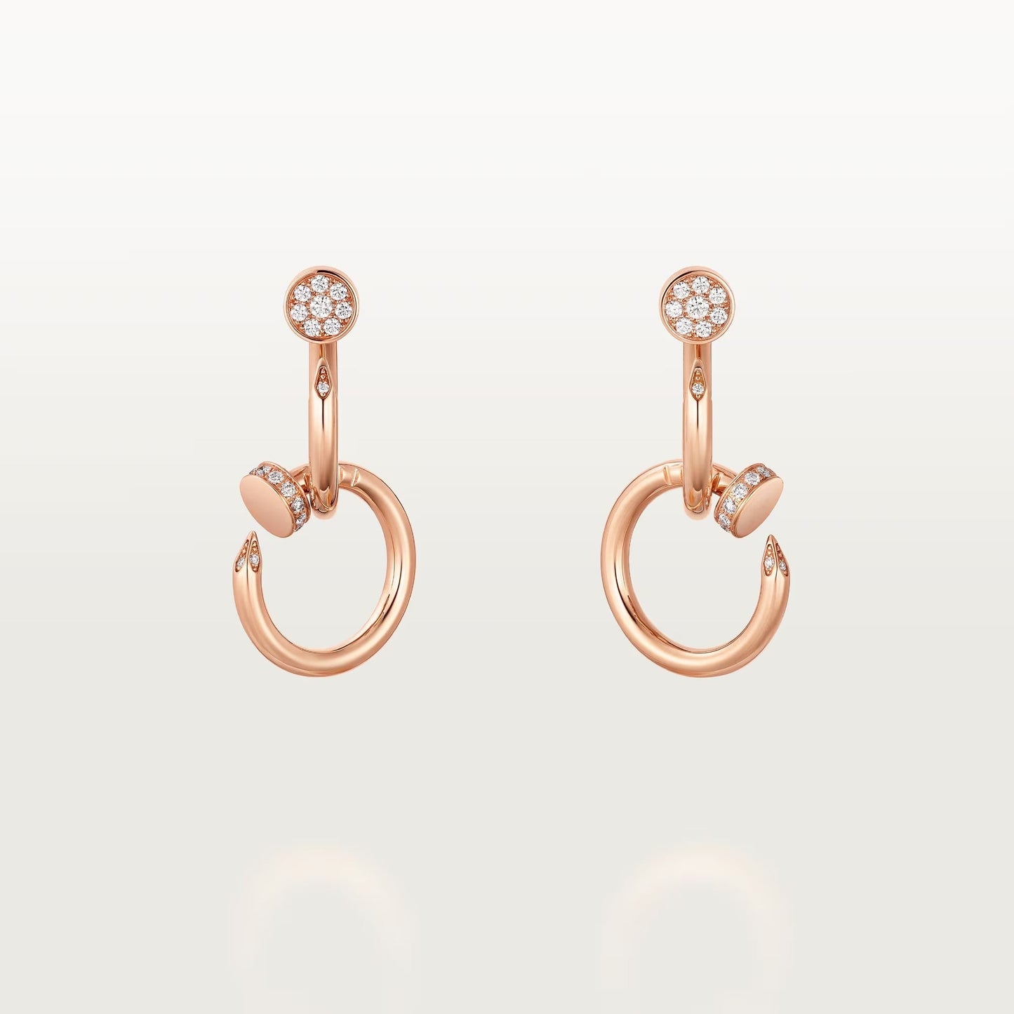 [NOBLE AURA] JUSTE HALF DIAMOND DOUBLE EARRINGS