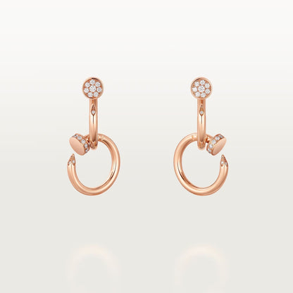 [NOBLE AURA] JUSTE HALF DIAMOND DOUBLE EARRINGS