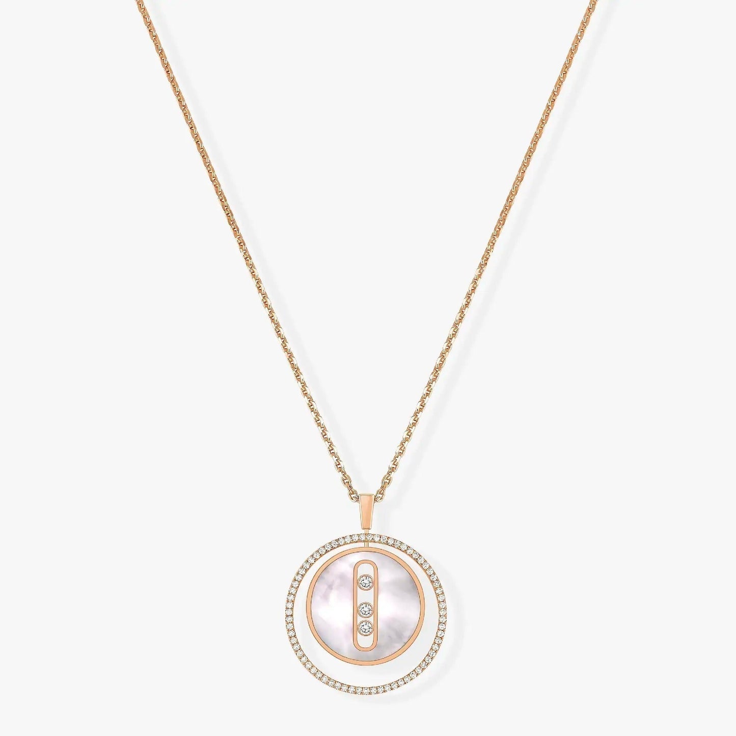[NOBLE AURA]LUCKY MOVE MM NACRE BLANCHE DIAMOND NECKLACE