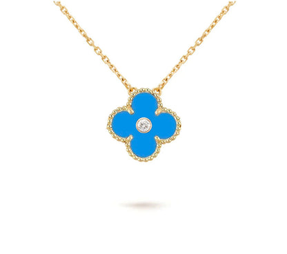 [NOBLE AURA]CLOVER 15MM DIAMOND SINGLE FLOWER NECKLACE COLLECTION