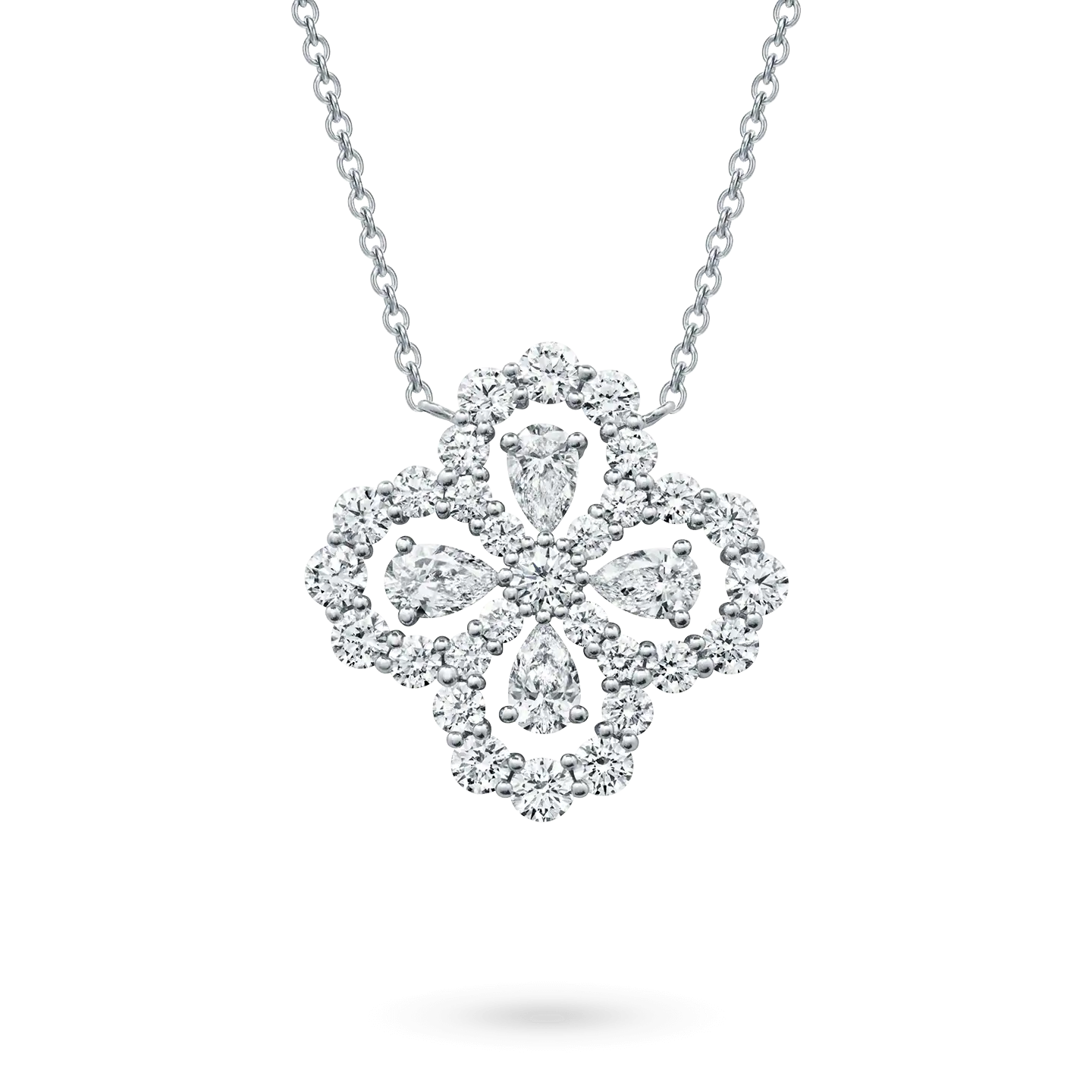 [NOBLE AURA]LOOP NECKLACE FULL MOTIF DIAMOND 16MM MULTIPLE COLORS