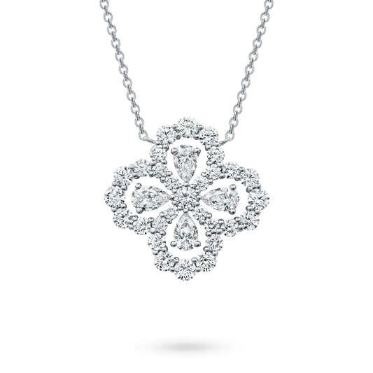 [NOBLE AURA]LOOP NECKLACE FULL MOTIF DIAMOND 16MM MULTIPLE COLORS