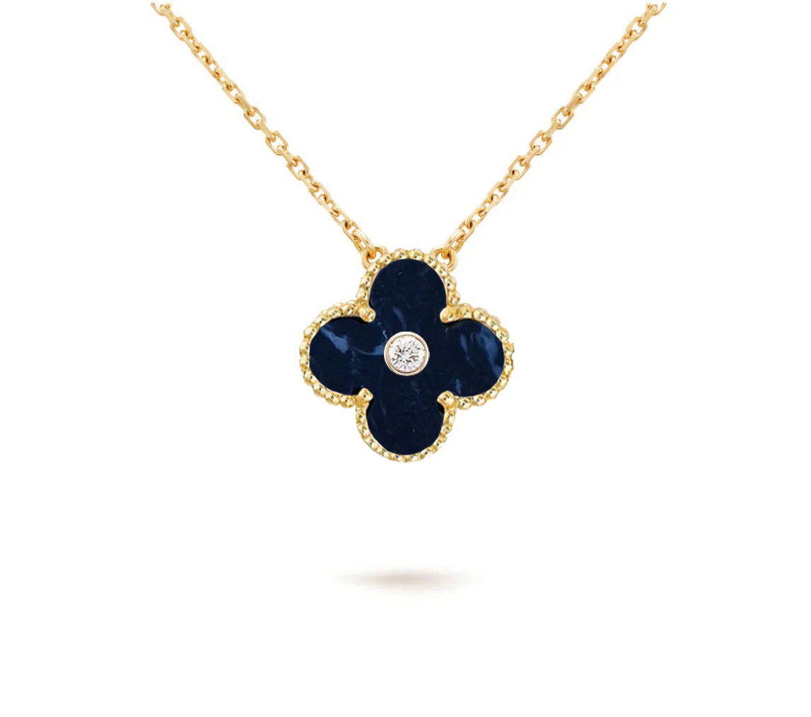 [NOBLE AURA]CLOVER 15MM DIAMOND SINGLE FLOWER NECKLACE COLLECTION
