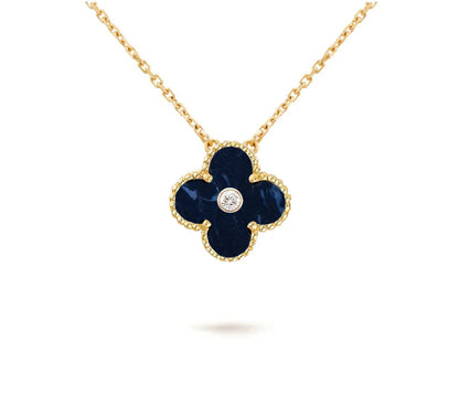 [NOBLE AURA]CLOVER 15MM DIAMOND SINGLE FLOWER NECKLACE COLLECTION