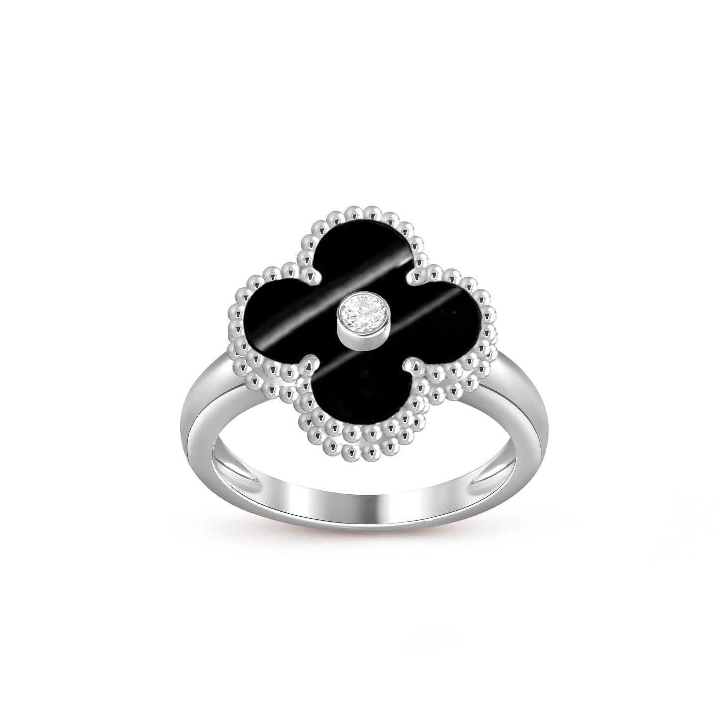 [NOBLE AURA]CLOVER SILVER DIOMND RING COLLECTION