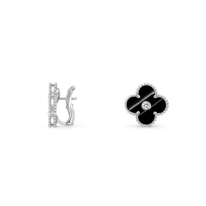 [NOBLE AURA]CLOVER SILVER 15MM MOP DIAMOND EARRINGS COLLECTION