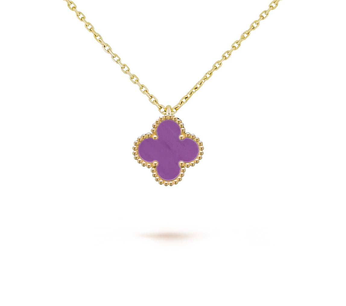 [NOBLE AURA]CLOVER MINI 9.5MM CARNELIANS NECKLACE COLLECTION