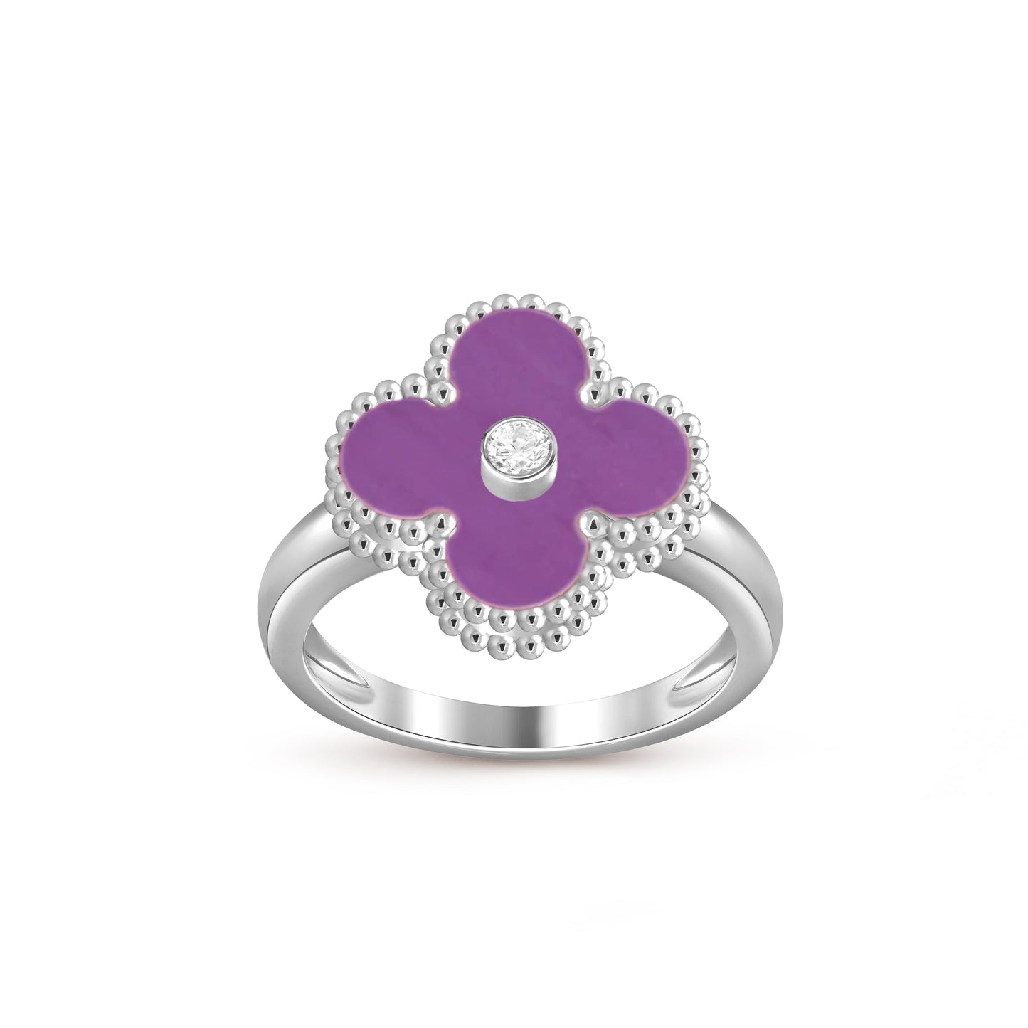 [NOBLE AURA]CLOVER SILVER DIOMND RING COLLECTION