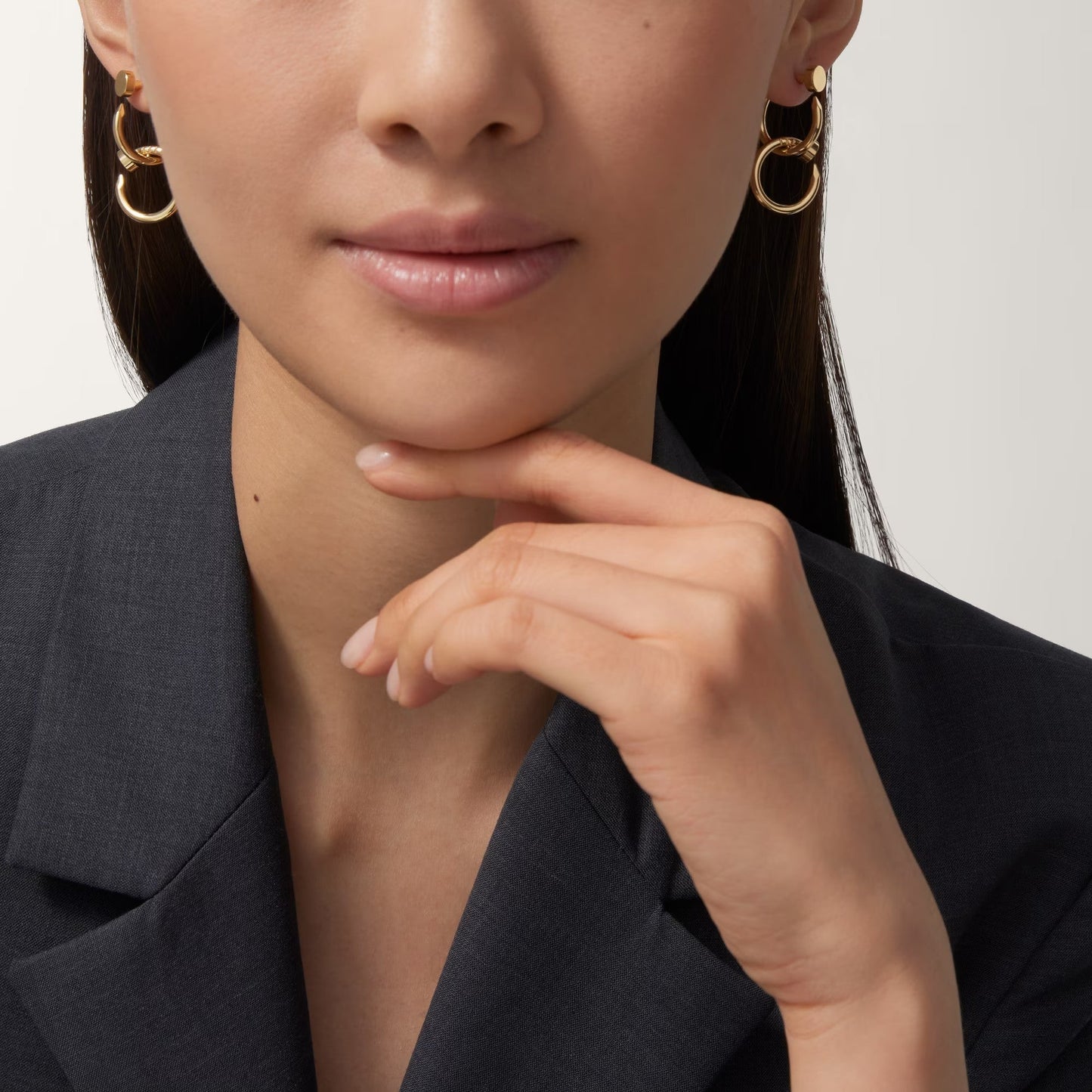 [NOBLE AURA] JUSTE NO DIAMOND DOUBLE EARRINGS