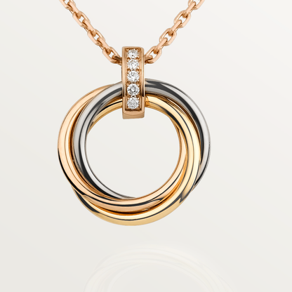 [NOBLE AURA]TRINITY NECKLACE GOLD  DIAMONDS