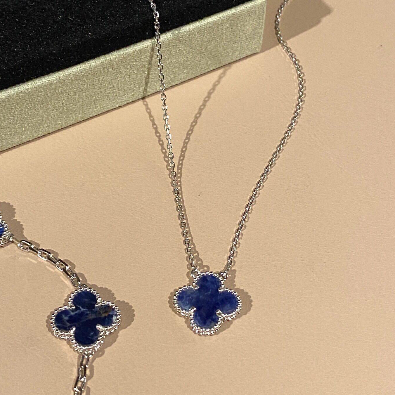 [NOBLE AURA]CLOVER 15MM PIETERSITE NECKLACE SILVER