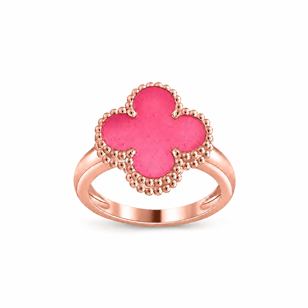 [NOBLE AURA]NEW CLOVER PINK ENAMEL RINGS