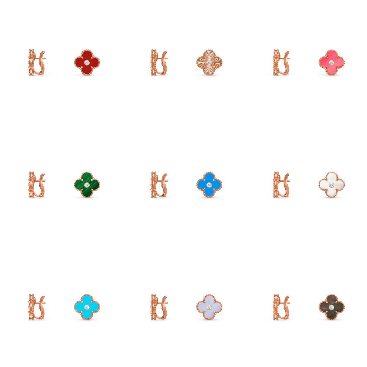 [NOBLE AURA]CLOVER 15MM MOP DIAMOND EARRINGS COLLECTION