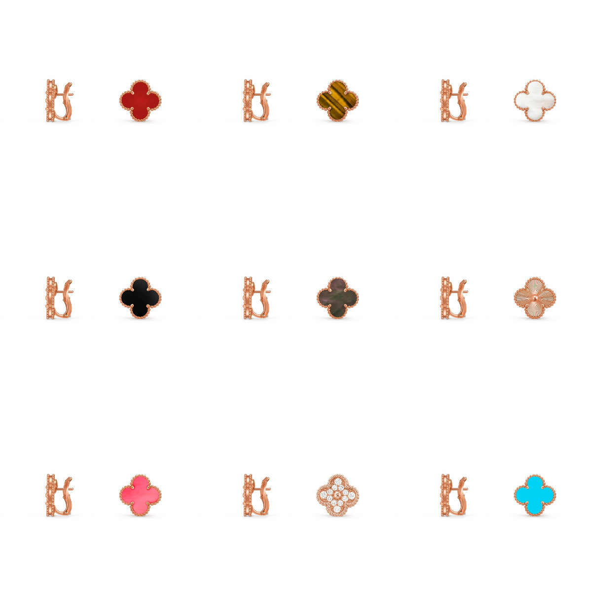 [NOBLE AURA]CLOVER 15MM MOP EARRINGS COLLECTION