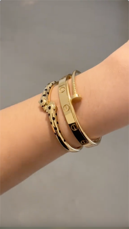 [NOBLE AURA] Panthère & LOVE  & JUSTE  Diamond Bracelet Stack Set