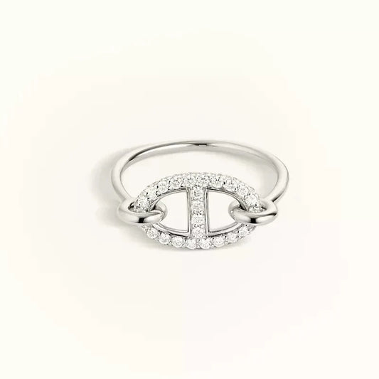 [NOBLE AURA]RONDE SMALL SILVER DIAMOND RING