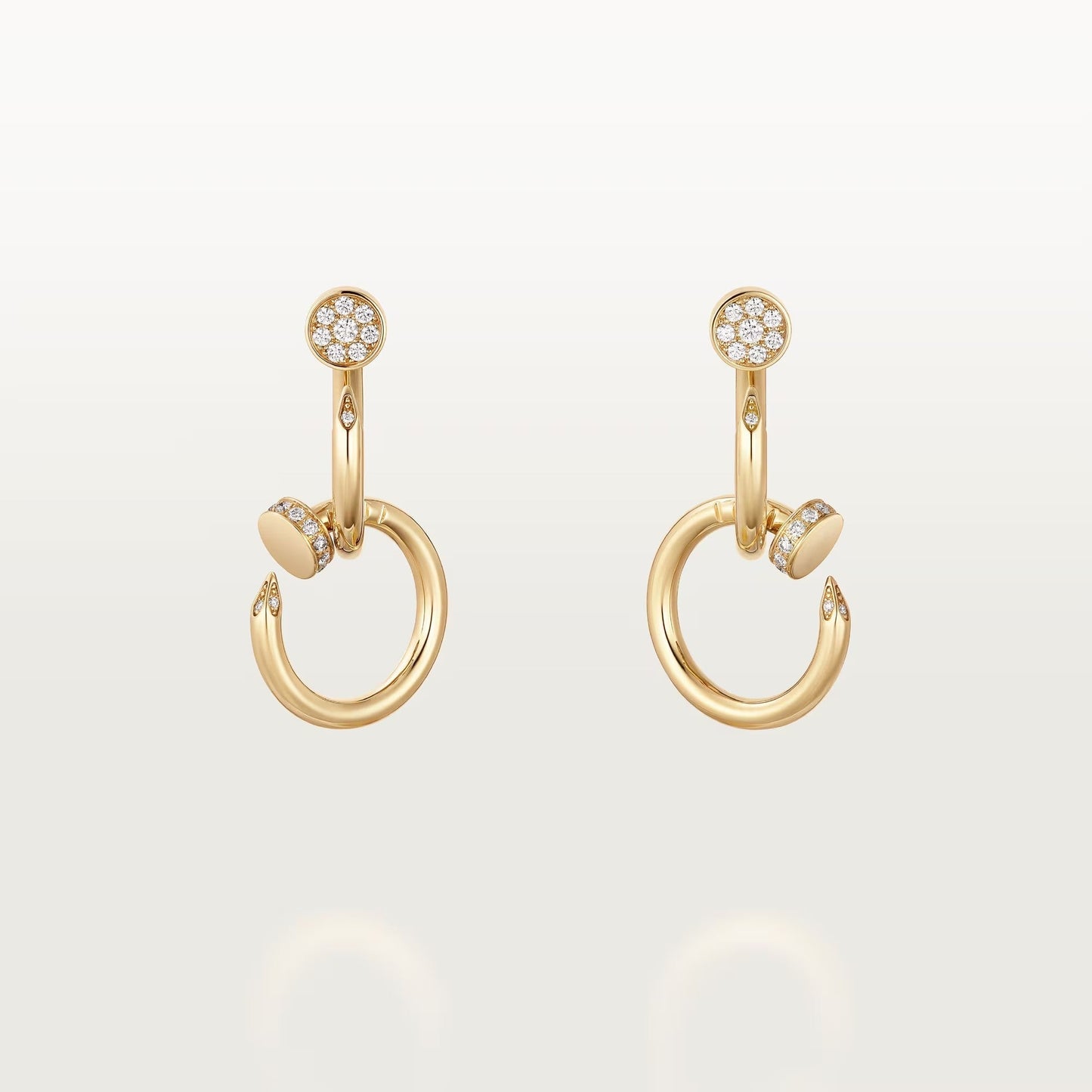 [NOBLE AURA] JUSTE HALF DIAMOND DOUBLE EARRINGS