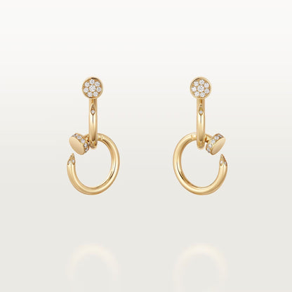 [NOBLE AURA] JUSTE HALF DIAMOND DOUBLE EARRINGS