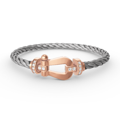 [NOBLE AURA]FORCE LARGE HORSESHOE HALF DIAMOND BRACELET ROSE GOLD