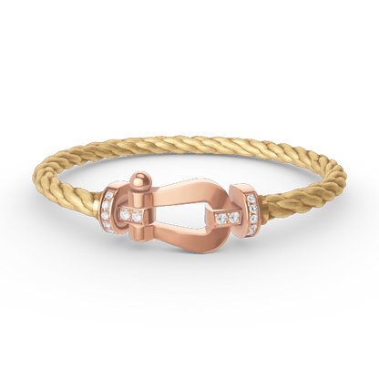 [NOBLE AURA]FORCE LARGE HORSESHOE HALF DIAMOND BRACELET ROSE GOLD