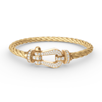 [NOBLE AURA]FORCE LARGE HORSESHOE FULL DIAMOND BRACELET GOLD
