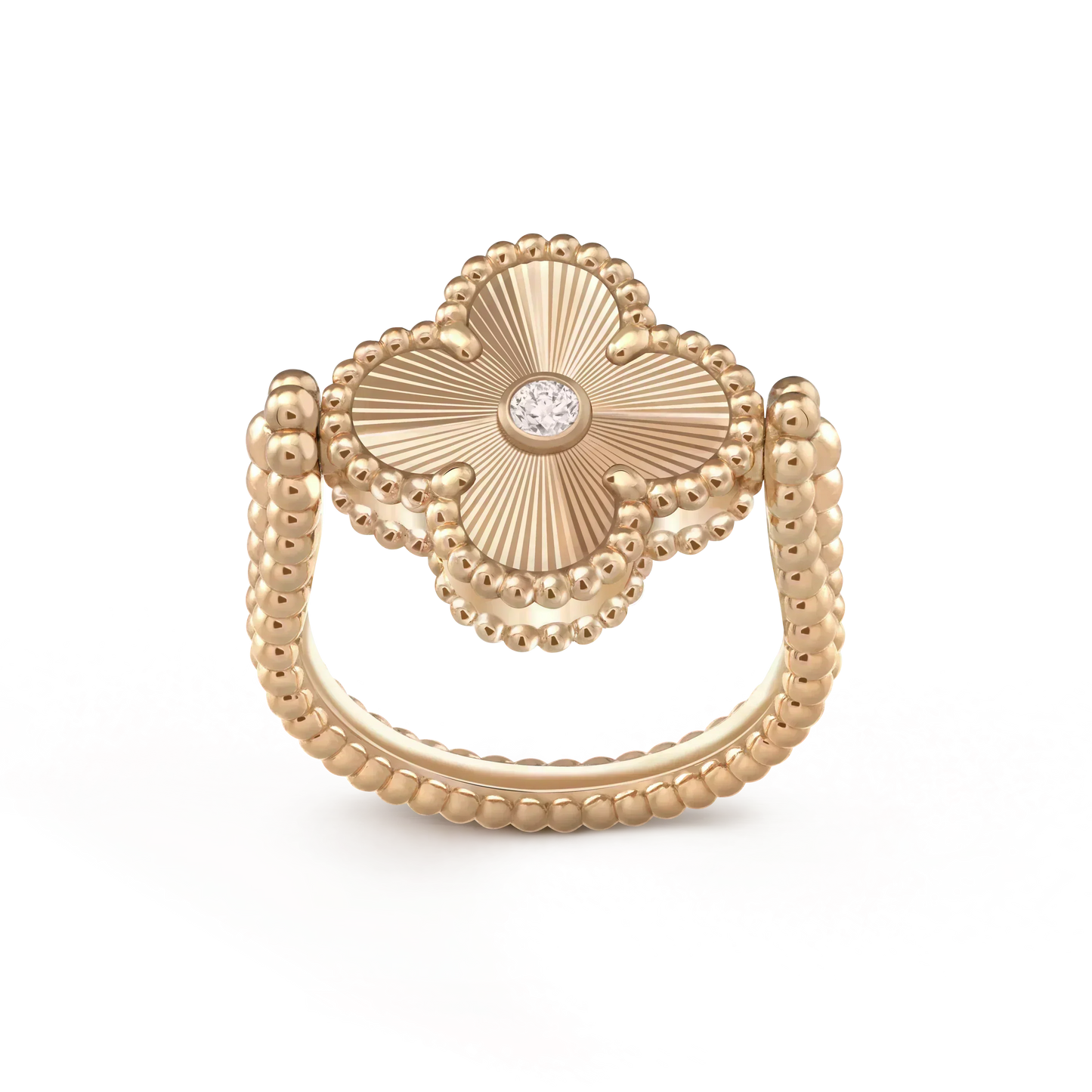 [NOBLE AURA]CLOVER RIVERSIBLE ROSE GOLD RING