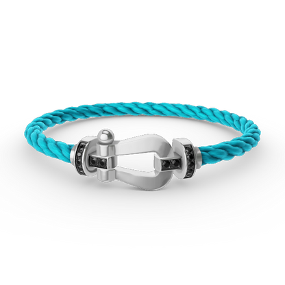 [NOBLE AURA]FORCE LARGE HORSESHOE BLACK DIAMOND BRACELET SILVER