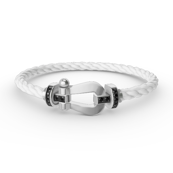 [NOBLE AURA]FORCE LARGE HORSESHOE BLACK DIAMOND BRACELET SILVER