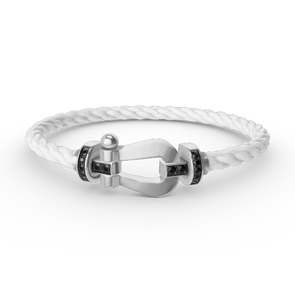 [NOBLE AURA]FORCE LARGE HORSESHOE BLACK DIAMOND BRACELET SILVER