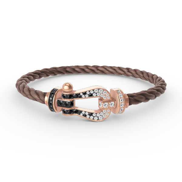 [NOBLE AURA]FORCE LARGE HORSESHOE BLACK WHITE DIAMOND BRACELET ROSE GOLD
